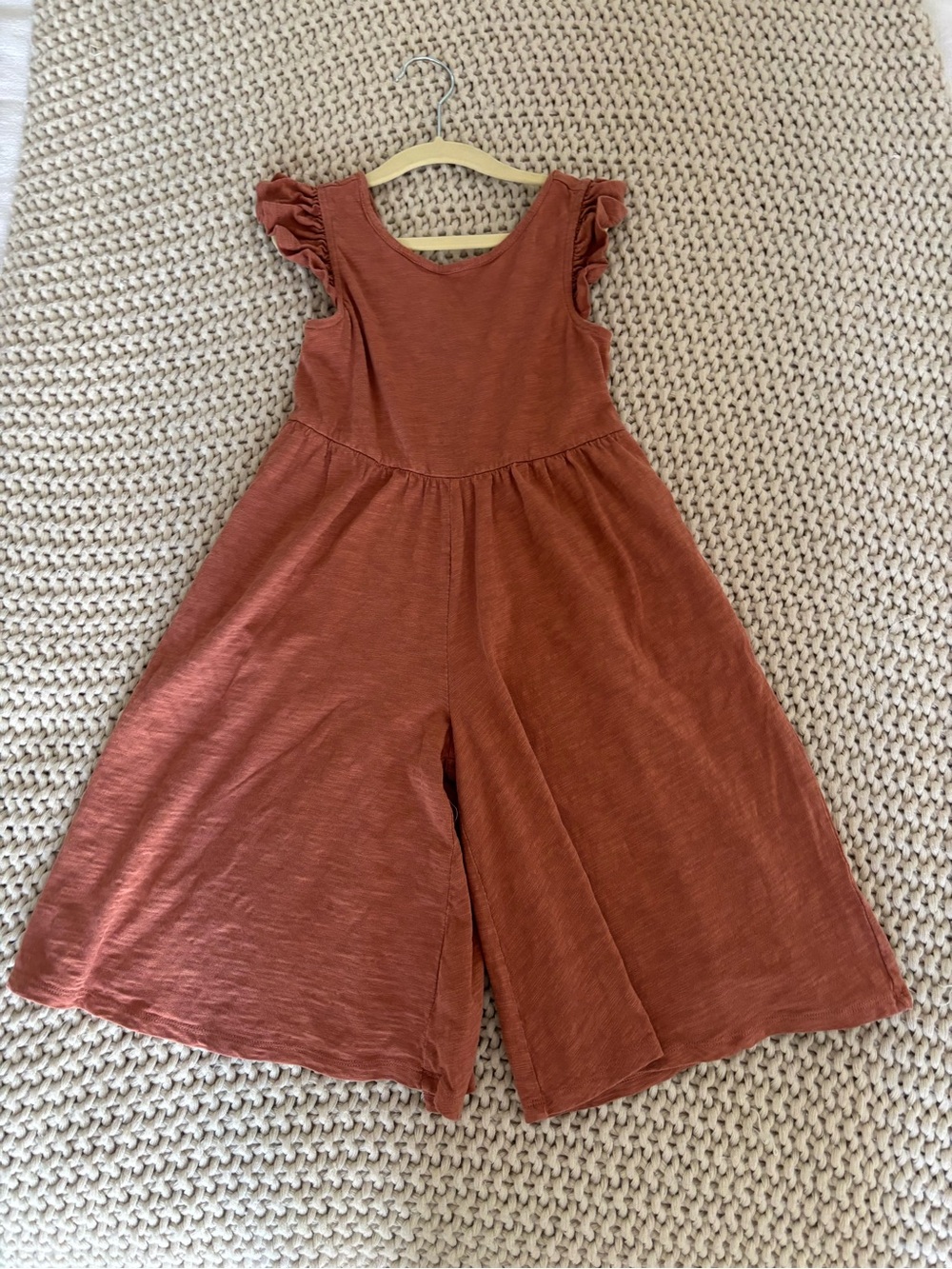 Tucker + Tate Rust Flutter-Sleeve Wide Leg Jumpsuit
